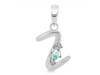 Opal & White Topaz Alphabet Z Pendant OPL-RDA-26.