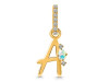 Opal & White Topaz Alphabet A Pendant OPL-RDA-27.