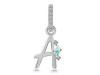 Opal & White Topaz Alphabet A Pendant OPL-RDA-27.