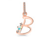 Opal & White Topaz Alphabet B Pendant OPL-RDA-28.