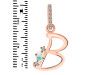 Opal & White Topaz Alphabet B Pendant OPL-RDA-28.