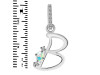 Opal & White Topaz Alphabet B Pendant OPL-RDA-28.
