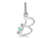 Opal & White Topaz Alphabet B Pendant OPL-RDA-28.