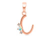 Opal & White Topaz Alphabet C Pendant OPL-RDA-3.