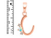 Opal & White Topaz Alphabet C Pendant OPL-RDA-3.
