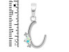 Opal & White Topaz Alphabet C Pendant OPL-RDA-3.