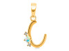 Opal & White Topaz Alphabet C Pendant OPL-RDA-3.