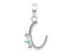 Opal & White Topaz Alphabet C Pendant OPL-RDA-3.