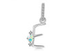 Opal & White Topaz Alphabet E Pendant OPL-RDA-31.