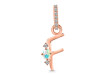 Opal & White Topaz Alphabet F Pendant OPL-RDA-32.