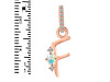 Opal & White Topaz Alphabet F Pendant OPL-RDA-32.