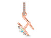 Opal & White Topaz Alphabet H Pendant OPL-RDA-34.