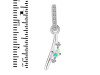Opal & White Topaz Alphabet I Pendant OPL-RDA-35.