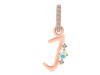 Opal & White Topaz Alphabet J Pendant OPL-RDA-36.