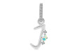 Opal & White Topaz Alphabet J Pendant OPL-RDA-36.