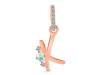 Opal & White Topaz Alphabet K Pendant OPL-RDA-37.
