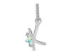 Opal & White Topaz Alphabet K Pendant OPL-RDA-37.