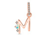 Opal & White Topaz Alphabet M Pendant OPL-RDA-39.