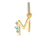 Opal & White Topaz Alphabet M Pendant OPL-RDA-39.