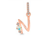 Opal & White Topaz Alphabet N Pendant OPL-RDA-40.