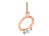 Opal & White Topaz Alphabet O Pendant OPL-RDA-41.