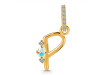 Opal & White Topaz Alphabet P Pendant OPL-RDA-42.