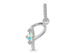 Opal & White Topaz Alphabet P Pendant OPL-RDA-42.
