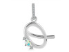 Opal & White Topaz Alphabet Q Pendant OPL-RDA-43.
