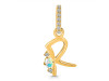 Opal & White Topaz Alphabet R Pendant OPL-RDA-44.