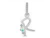 Opal & White Topaz Alphabet R Pendant OPL-RDA-44.