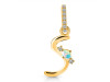 Opal & White Topaz Alphabet S Pendant OPL-RDA-45.