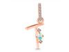 Opal & White Topaz Alphabet T Pendant OPL-RDA-46.