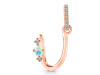 Opal & White Topaz Alphabet U Pendant OPL-RDA-47.