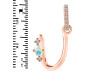 Opal & White Topaz Alphabet U Pendant OPL-RDA-47.