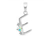 Opal & White Topaz Alphabet E Pendant OPL-RDA-5.