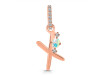 Opal & White Topaz Alphabet X Pendant OPL-RDA-50.