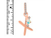 Opal & White Topaz Alphabet X Pendant OPL-RDA-50.