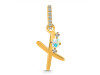 Opal & White Topaz Alphabet X Pendant OPL-RDA-50.
