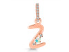 Opal & White Topaz Alphabet Z Pendant OPL-RDA-52.