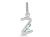 Opal & White Topaz Alphabet Z Pendant OPL-RDA-52.