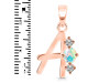 Opal & White Topaz Alphabet A Pendant OPL-RDA-53.