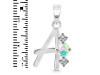Opal & White Topaz Alphabet A Pendant OPL-RDA-53.