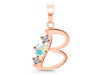 Opal & White Topaz Alphabet B Pendant OPL-RDA-54.