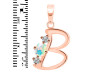 Opal & White Topaz Alphabet B Pendant OPL-RDA-54.