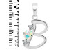 Opal & White Topaz Alphabet B Pendant OPL-RDA-54.