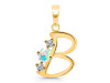 Opal & White Topaz Alphabet B Pendant OPL-RDA-54.