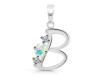 Opal & White Topaz Alphabet B Pendant OPL-RDA-54.