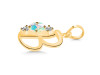 Opal & White Topaz Alphabet B Pendant OPL-RDA-54.