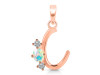 Opal & White Topaz Alphabet C Pendant OPL-RDA-55.