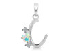 Opal & White Topaz Alphabet C Pendant OPL-RDA-55.